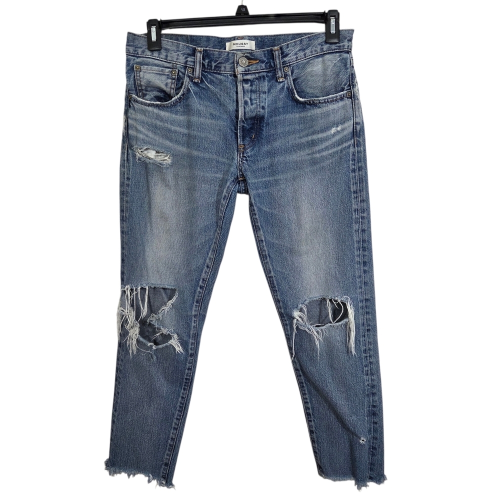 Moussy Vintage Japanese Denim Jeans Howa Wash Distressed Destroyed Size 28
